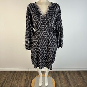 Old Navy Boho Chic Printed Mini Swing Dress - Black & White XL ❤️